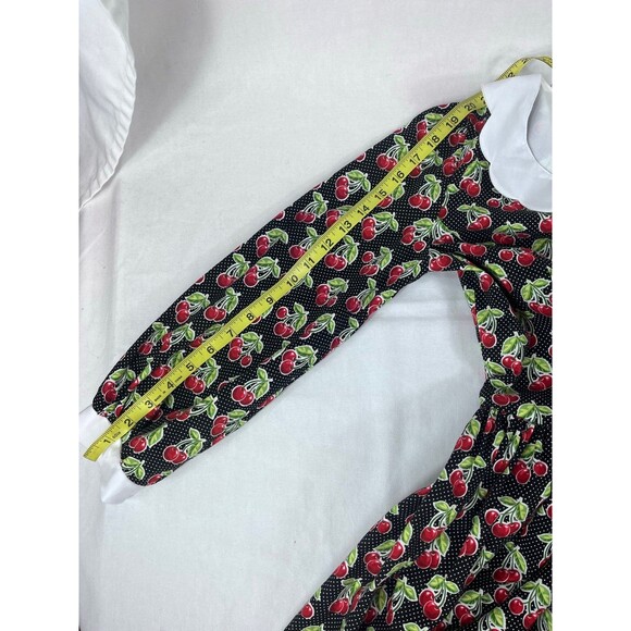 Handmade retro cherry print dress with Peter Pan collar rockabilly pinup style s - Picture 8 of 8